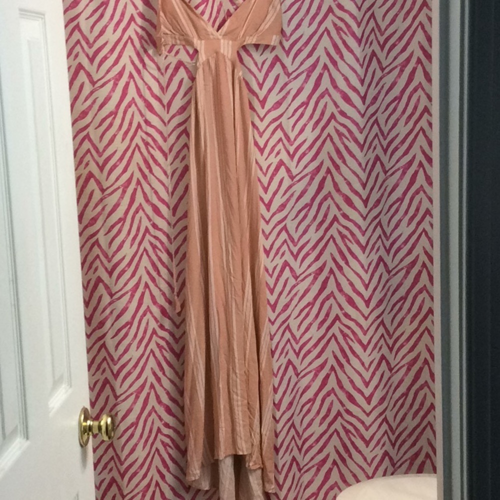 Long peachy white dress